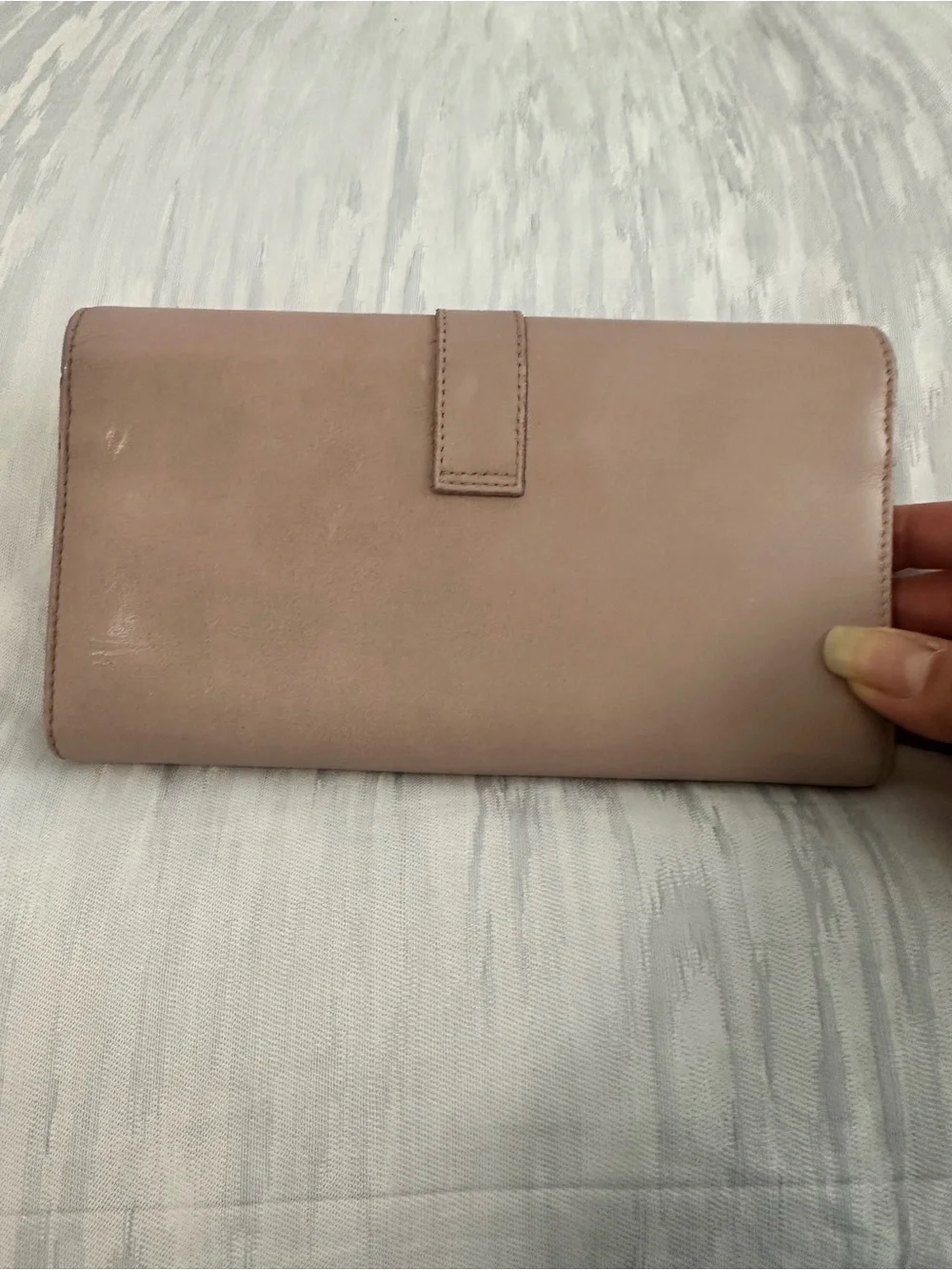 Saint Laurent Blush Pink Wallet with Gold Hardware